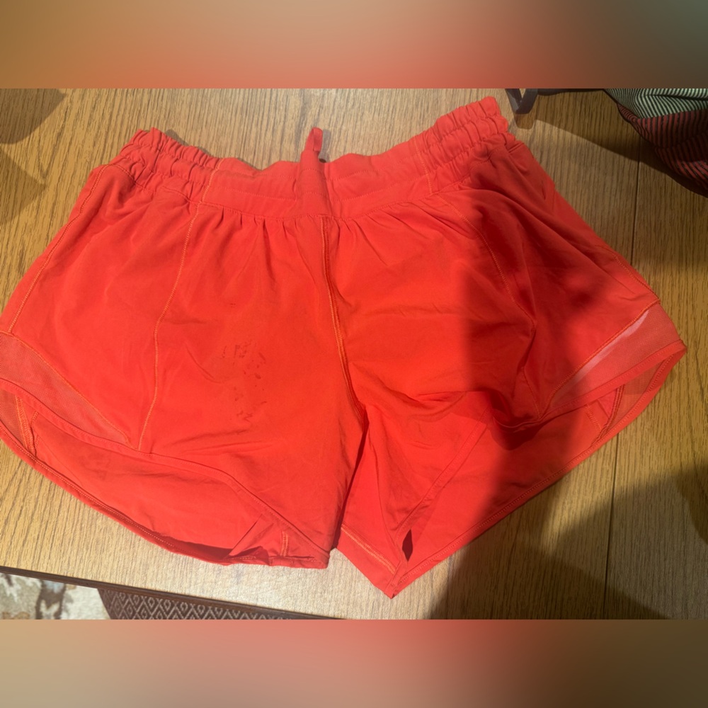 Size ten lulu four inch short STAIN on them